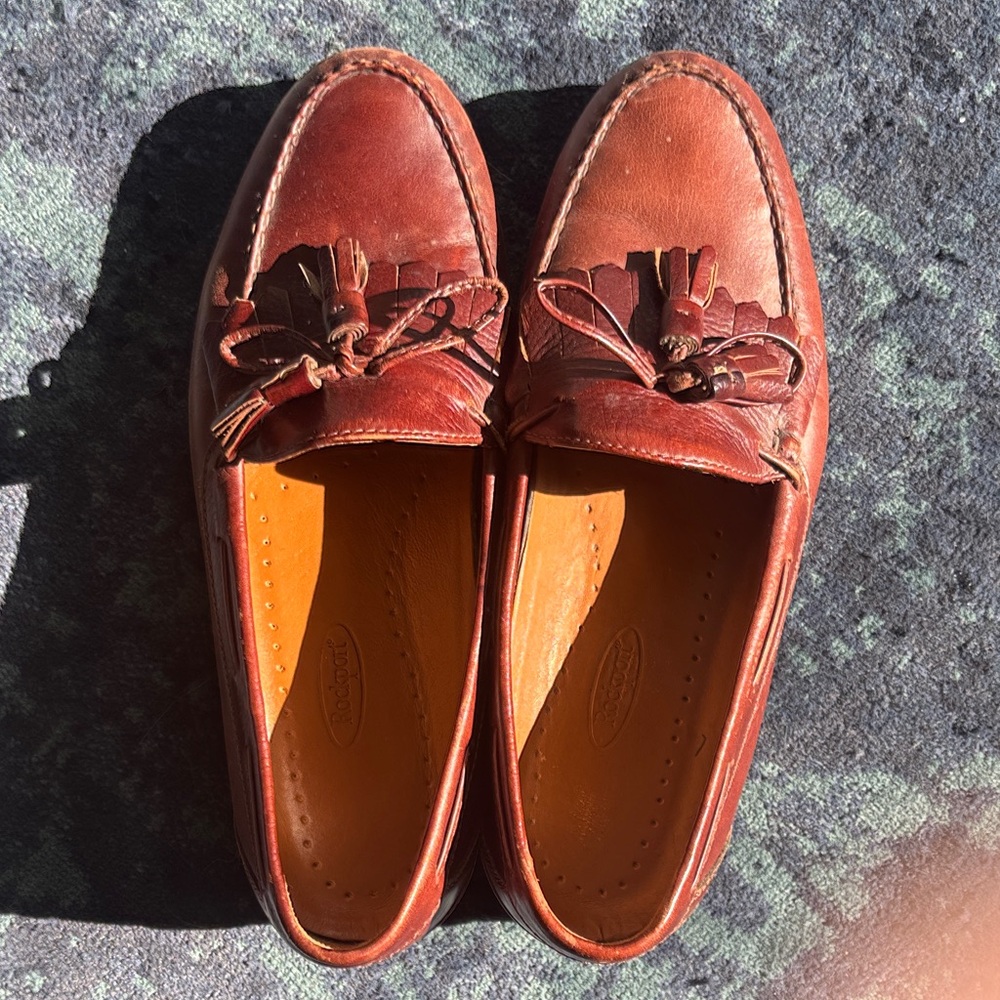 Rockport Men's Brown Leather Tassel Loafers